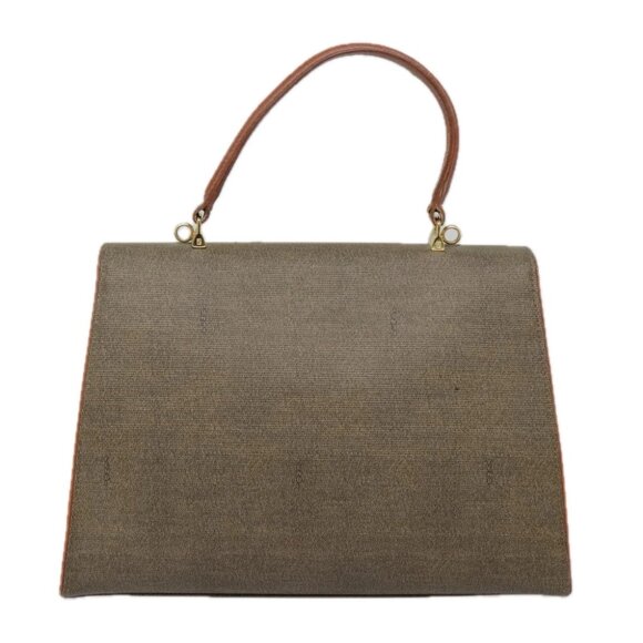 FENDI Hand Bag PVC 2way Gold Brown Auth 94029 - Picture 3 of 15